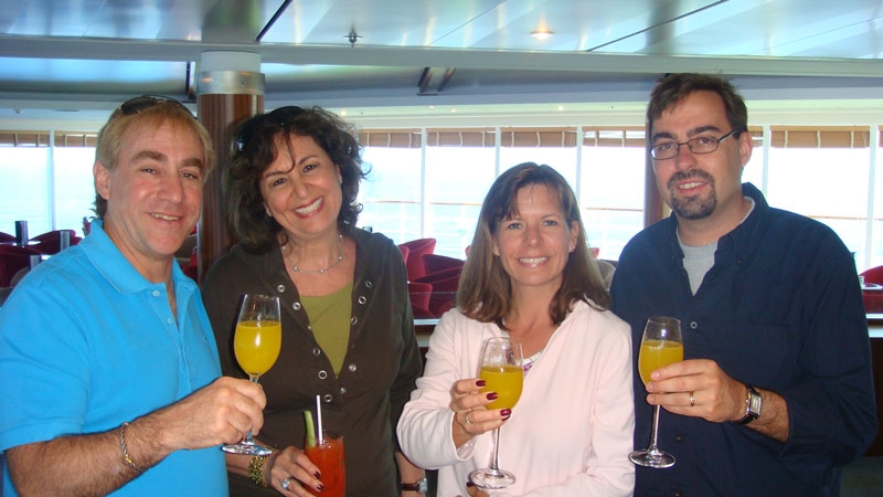 sd1-1.jpg - Our 1st sea day started with a Mimosa/Bloody Mary Party at the Observation Lounge.